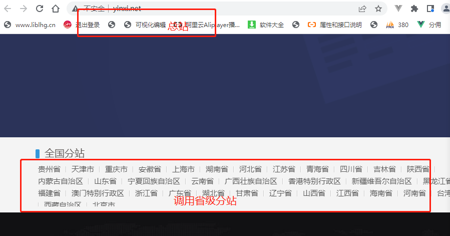 【杭州】巅云门户版V8新增企业网站也支持多城城市分站系统按省-市多级自动调用模块
